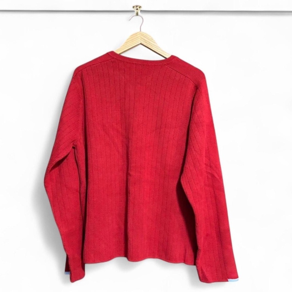 Vintage y2k Abercrombie & Fitch Boxy Relaxed Fit Rib Knit Sweater Mens L Red A&F - Picture 3 of 5